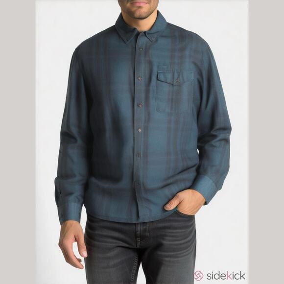 The North Face Other - The North Face Mens Shirt Sz M Blue Burgundy Plaid Long Sleeve‎ Button Up
